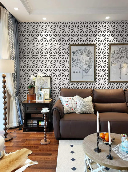 Dimoon 17.3" X 78.7" Peel and Stick Wallpaper Floral Contact Paper Boho Beige White Renter Friendly Natural Wall Paper Waterproof Removable Self Adhesive Wallpaper for Bedroom Livingroom Vinyl Roll