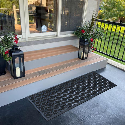 A1HC Outdoor Doormat, Natural Rubber, 18" x48”, Ideal for Outside entryway,Dirt Shoe Scraper,Heavy Duty Door mat for Indoor Outdoor,Rug Mats for Entry,Patio, Welcome Mats