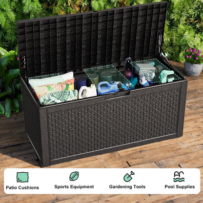 50Gal Outdoor Storage Box Anti-Theft Delivery Box Lockable Deck Box | Heavy-duty UV & weatherproof resin for secure parcel drop, patio cushion storage, garden tools & porch package organization