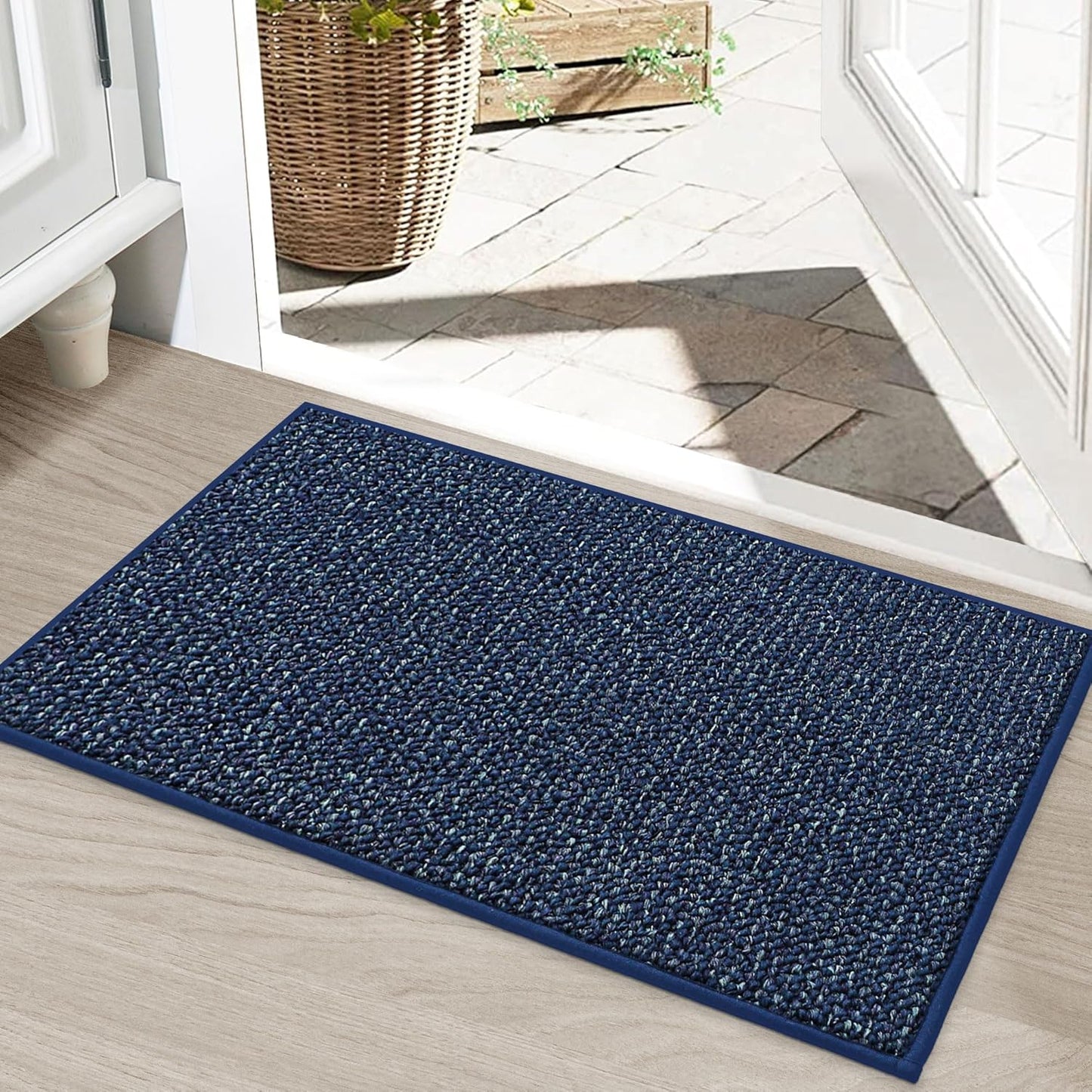 BEQHAUSE Dirt Trapper Door Mat 20" x 32", Non-Slip Washable Doormats Entrance Mat, Dirt Resistant and Absorbent Welcome Mat, Low Profile Floor Mats for Front Back Door and Entryway, Beige