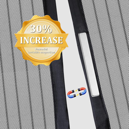 Magnetic Screen Door - Self Sealing, Heavy Duty, Hands Free Mesh Partition Keeps Bugs Out Let Breeze in- Pet and Kid Friendly - Keep Open Feature (Black, Fit Door Size 38 x 82 Inch)
