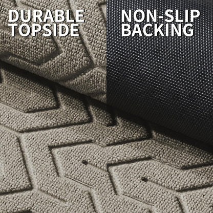 Yimobra Front Door Mat Outside Entrance 29.5x17, Waterproof Heavy Duty Outdoor Mats for Front Door, Non Slip Rubber Entry Mat for Garage Patio Indoor, Grey