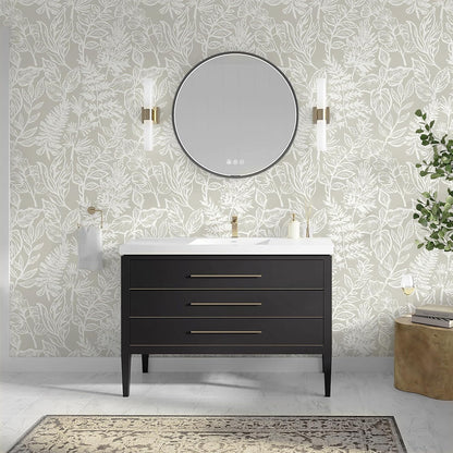 Safiyya Peel and Stick Wallpaper Boho Modern Beige Leaf Contact Paper Peel and Stick Wall Paper Self Adhesive Removable Wallpaper for Bedroom Bathroom Vinyl Roll 78.7"x17.3"
