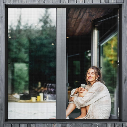 Augblinds 2 Sets Window Screen Frame Kit, 5/16 in x 3/5 in x 46 Inch, Makes Two Complete Screen 46" x 46" or Smaller, Includes Premium Screen Mesh, 8 Heavy Duty Corners & Durable Spline, White