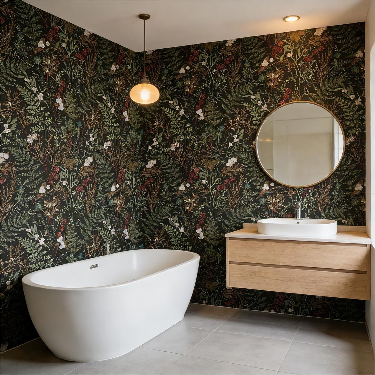 Peel and Stick Wallpaper Removable Self-Adhesive, Renter Friendly Waterproof Vinyl Contact Paper, Boho Self Stick Wall Paper for Bedroom Bathroom Cabinet Furniture Makeover, 17.5" x 118"