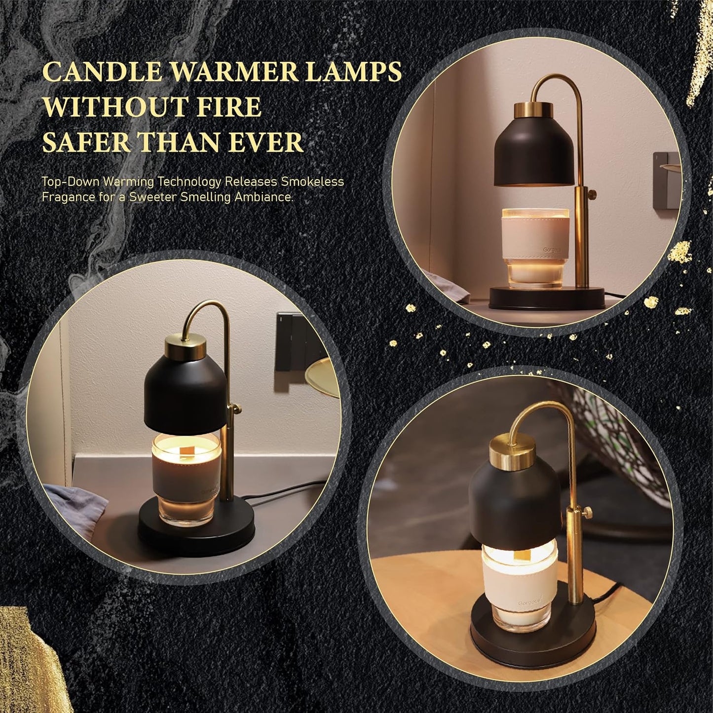 AIKUT Candle Warmer Lamp, with 2 Bulbs,Timer & Dimmer,Compatible with Large Yankee Candle Jars,3 Wick Candles,Height Adjustable Electric Top Candle Melter,White,110-120v
