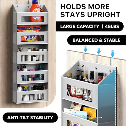Simple Houseware Extra Large Heavy Duty Over the Door Organizer with 10 Clear Window Pockets, 80 lbs Capacity for Pantry, Closet, Bathroom, Gray