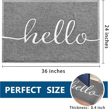 EARTHALL Door Mat Outside Inside Home Doormat, 30"x17.5", Durable Floor Mat Non Slip Mat Ultra Absorb Mud Easy Clean Front Doormat for Garage, Entryway, Patio, High Traffic Areas, Black