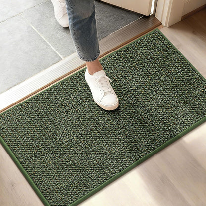 BEQHAUSE Dirt Trapper Door Mat 20" x 32", Non-Slip Washable Doormats Entrance Mat, Dirt Resistant and Absorbent Welcome Mat, Low Profile Floor Mats for Front Back Door and Entryway, Beige