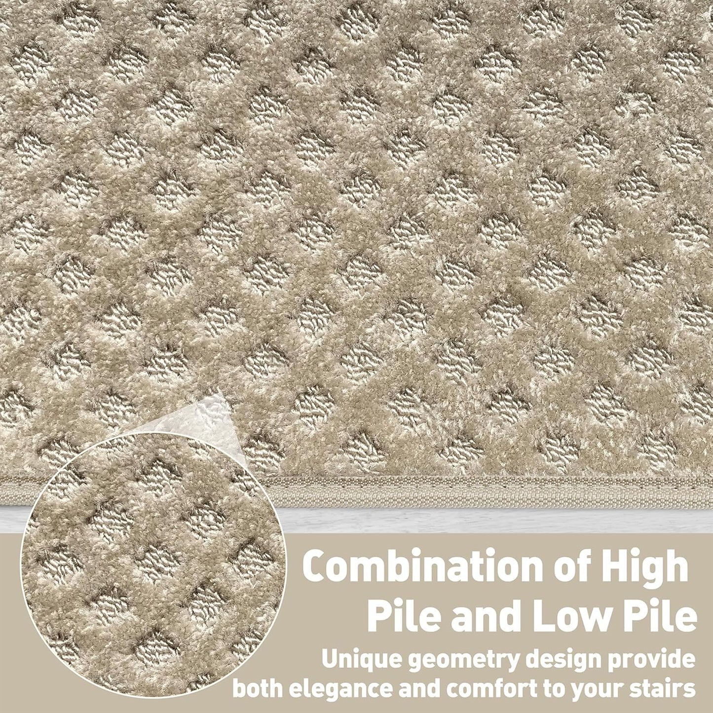 PURE ERA Carpet Stair Treads Tape Free Non Slip Indoor Stair Carpet Stair Protectors Pet-Friendly Non-Slip Skid Resistant Washable Reusable 8" x 30"(2 Pieces,Black)