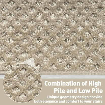 PURE ERA Carpet Stair Treads Tape Free Non Slip Indoor Stair Carpet Stair Protectors Pet-Friendly Non-Slip Skid Resistant Washable Reusable 8" x 30"(2 Pieces,Black)