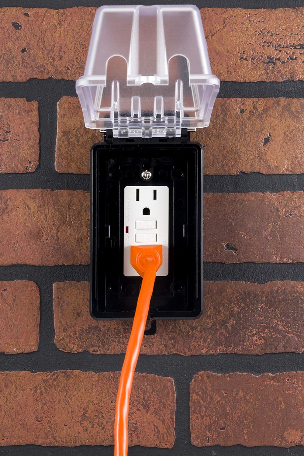 UltraPro Outdoor Outlet Cover, Single Gang Outdoor Outlet Cover Weatherproof Enclosure, Rated for Wet Locations, Outdoor Electrical Box Waterproof Plug Covers, Black, 49204