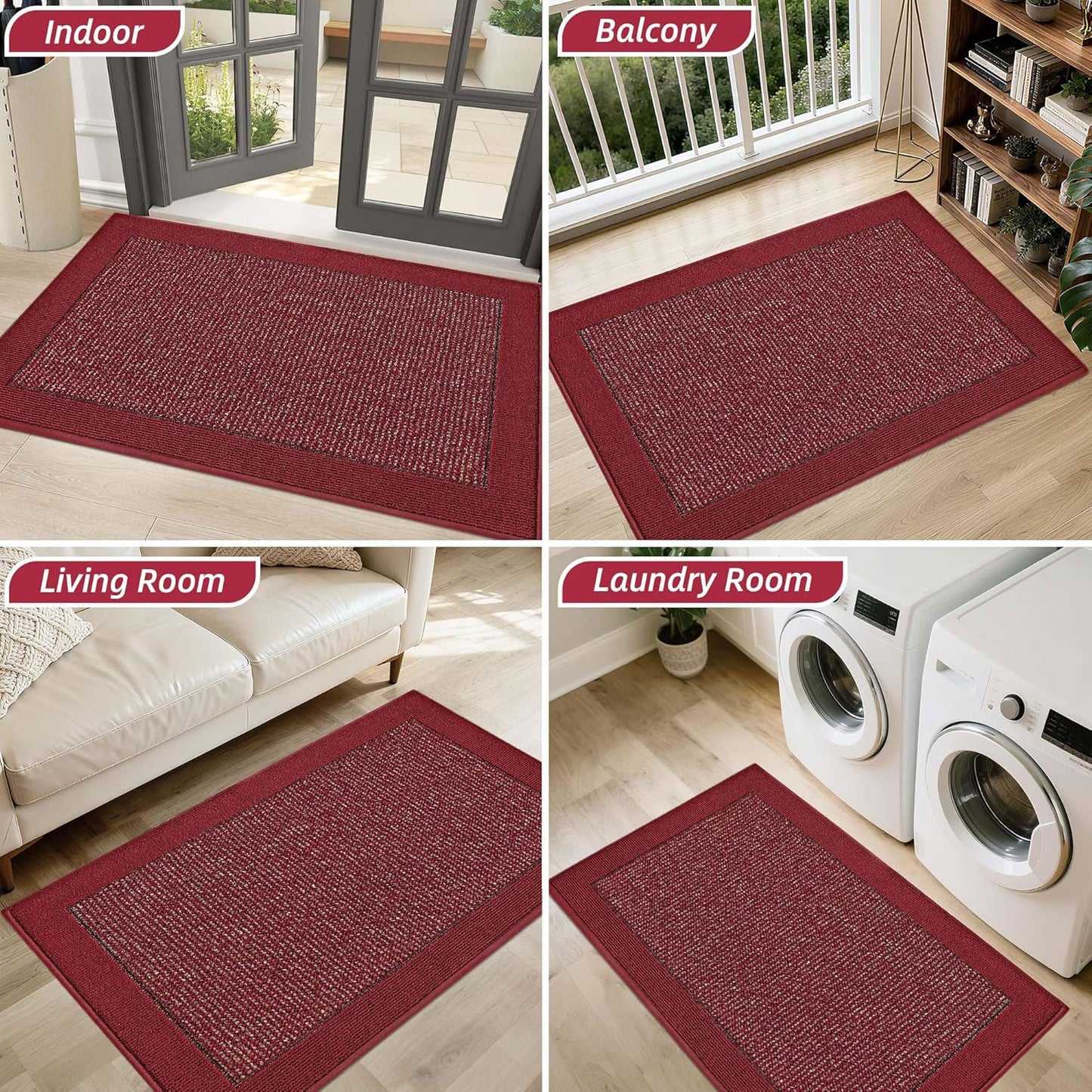 BEQHAUSE Indoor Door Mat 20" x 32", Dirt Trapper Door Mats Non-Slip Entryway Rugs Washable, Resist Dirt Absorbent Welcome Mat, Low Profile Floor Mats for Front Back Door and Entryway, Taupe