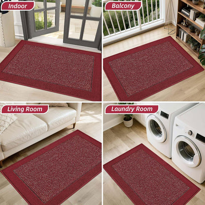BEQHAUSE Indoor Door Mat 20" x 32", Dirt Trapper Door Mats Non-Slip Entryway Rugs Washable, Resist Dirt Absorbent Welcome Mat, Low Profile Floor Mats for Front Back Door and Entryway, Taupe