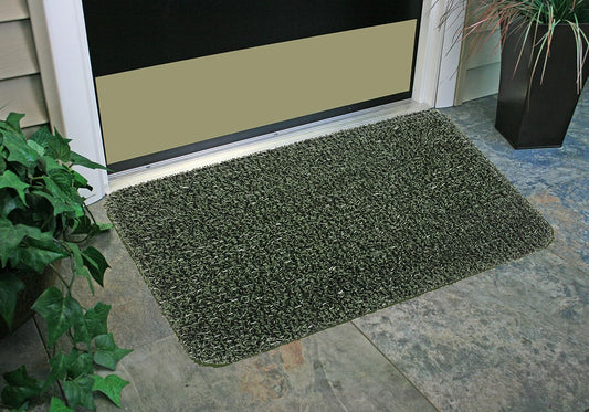 GrassWorx Clean Machine Flair Doormat, 18" x 30", Evergreen (10372030)