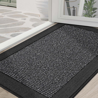 BEQHAUSE Indoor Door Mat 20" x 32", Dirt Trapper Door Mats Non-Slip Entryway Rugs Washable, Resist Dirt Absorbent Welcome Mat, Low Profile Floor Mats for Front Back Door and Entryway, Taupe