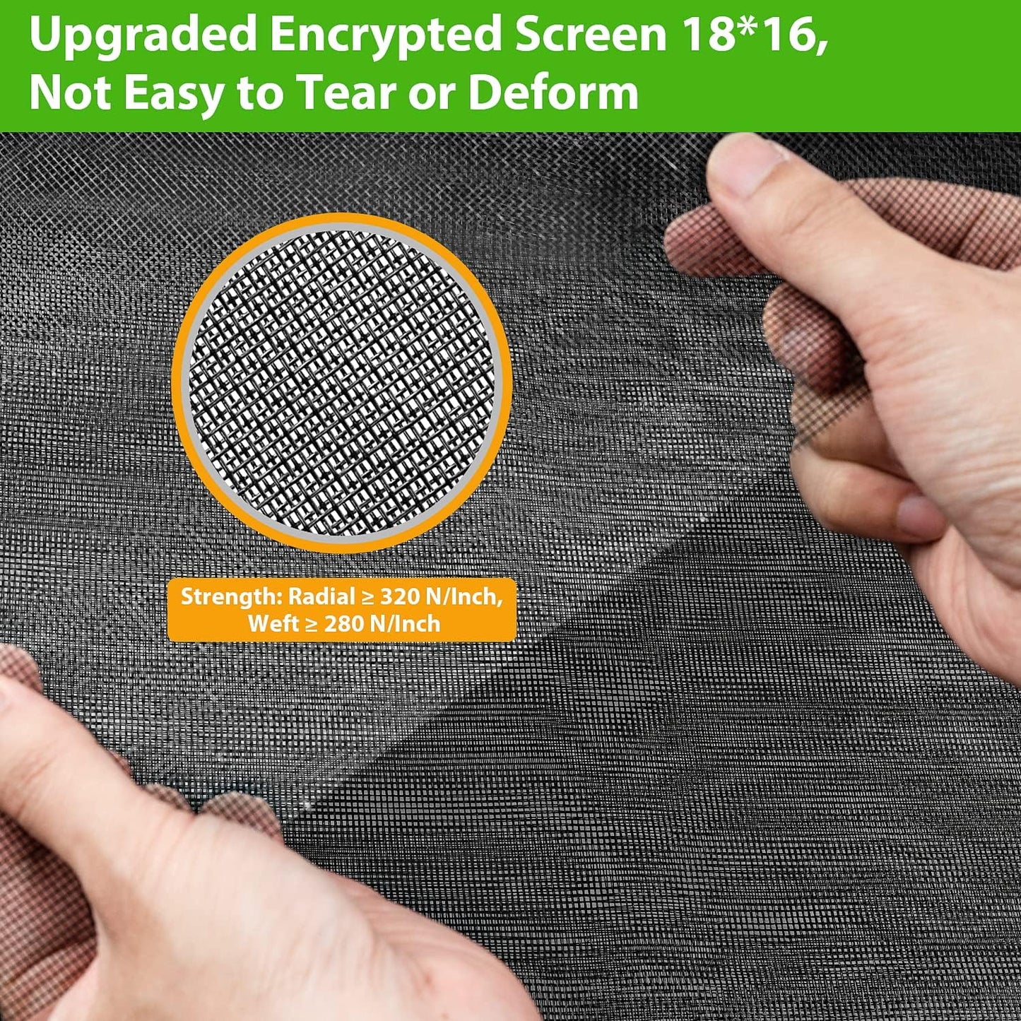 Ouskr Replacement Window Screens Kit, 48X118 Inch Durable Window Screen Mesh for Patio Porch Door Windows, DIY Adjustable Fiberglass Screen Repair Kit with Rolling Tool Hook Ruler Cutter Spline