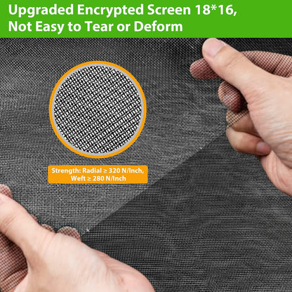 Ouskr Replacement Window Screens Kit, 48X118 Inch Durable Window Screen Mesh for Patio Porch Door Windows, DIY Adjustable Fiberglass Screen Repair Kit with Rolling Tool Hook Ruler Cutter Spline