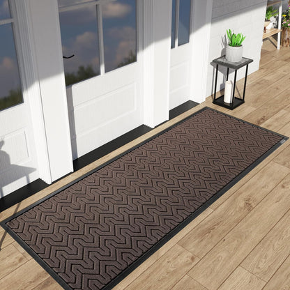 Yimobra Front Door Mat Outside Entrance 29.5x17, Waterproof Heavy Duty Outdoor Mats for Front Door, Non Slip Rubber Entry Mat for Garage Patio Indoor, Grey