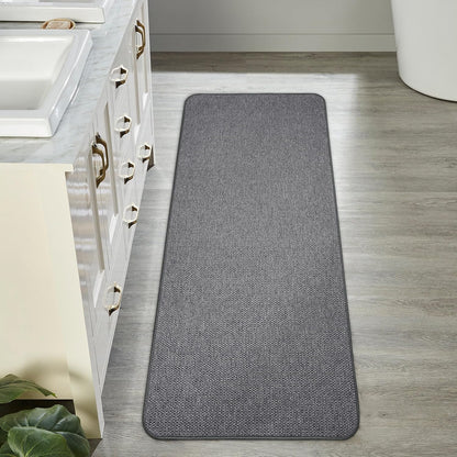 Bath Mat,Ultra Thin Bathroom Rugs,Rubber Bath Mats for Bathroom,No Slip Bath Rugs,Quick Dry,Machine Washable,Low Pile,Absorbent,Shower Outside,Sink,Home Decor Accessories.Grey,1'5"x2'3"(17x27Inch)
