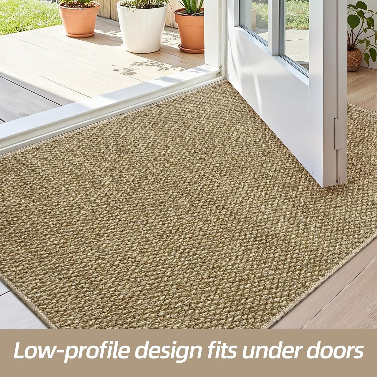 Indoor Door mat 17“ x 30”, Dirt Trapper Door Mat, Non-Slip Washable Entrance Mat, Dirt Resistant and Absorbent Welcome Mat,Low-Profile Doormat for Entryways, Front Doors, and Indoor Entrances, White