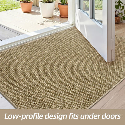 Indoor Door mat 17“ x 30”, Dirt Trapper Door Mat, Non-Slip Washable Entrance Mat, Dirt Resistant and Absorbent Welcome Mat,Low-Profile Doormat for Entryways, Front Doors, and Indoor Entrances, White