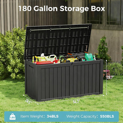 Outdoor Storage Deck Boxes Waterproof, Waterproof and UV Resistant Outdoor Storage Box Lockable Lid for Delivery Box, Indoor, Garden Tools, Pool Supplies, Patio (Black, 31 Gallon)