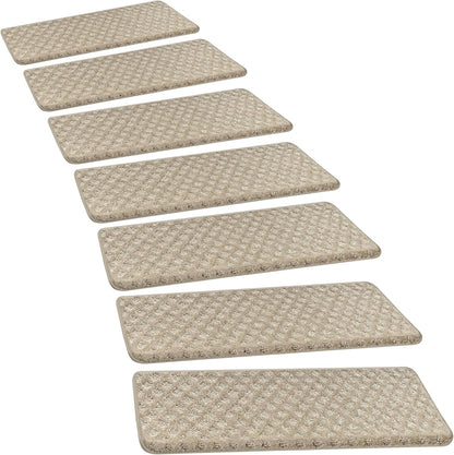 PURE ERA Carpet Stair Treads Tape Free Non Slip Indoor Stair Carpet Stair Protectors Pet-Friendly Non-Slip Skid Resistant Washable Reusable 8" x 30"(2 Pieces,Black)
