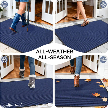 100pointONE Durable Front Door Mat, Heavy Duty Indoor Outdoor Doormat, 48” x 36” Low Profile Outdoor Mats for Home Entrance, Stain and Fade Resistant Shoe Scraper Mat, Ideal for High Traffic Area