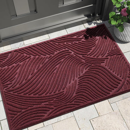 Yimobra Doormat Outdoor Entrance, Simple Stripes All-Weather Waterproof & Non-Slip Mat for Front Door, Heavy Duty Welcome Mat for Indoor, Garage, Patio-29.5x17, Dark Grey