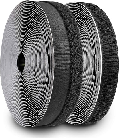 Window Screen DIY Hook and Loop Edging Tape for Net Mesh Screen Self Adhesive Edging Strips (20'Black)