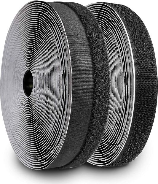 Window Screen DIY Hook and Loop Edging Tape for Net Mesh Screen Self Adhesive Edging Strips (20'Black)