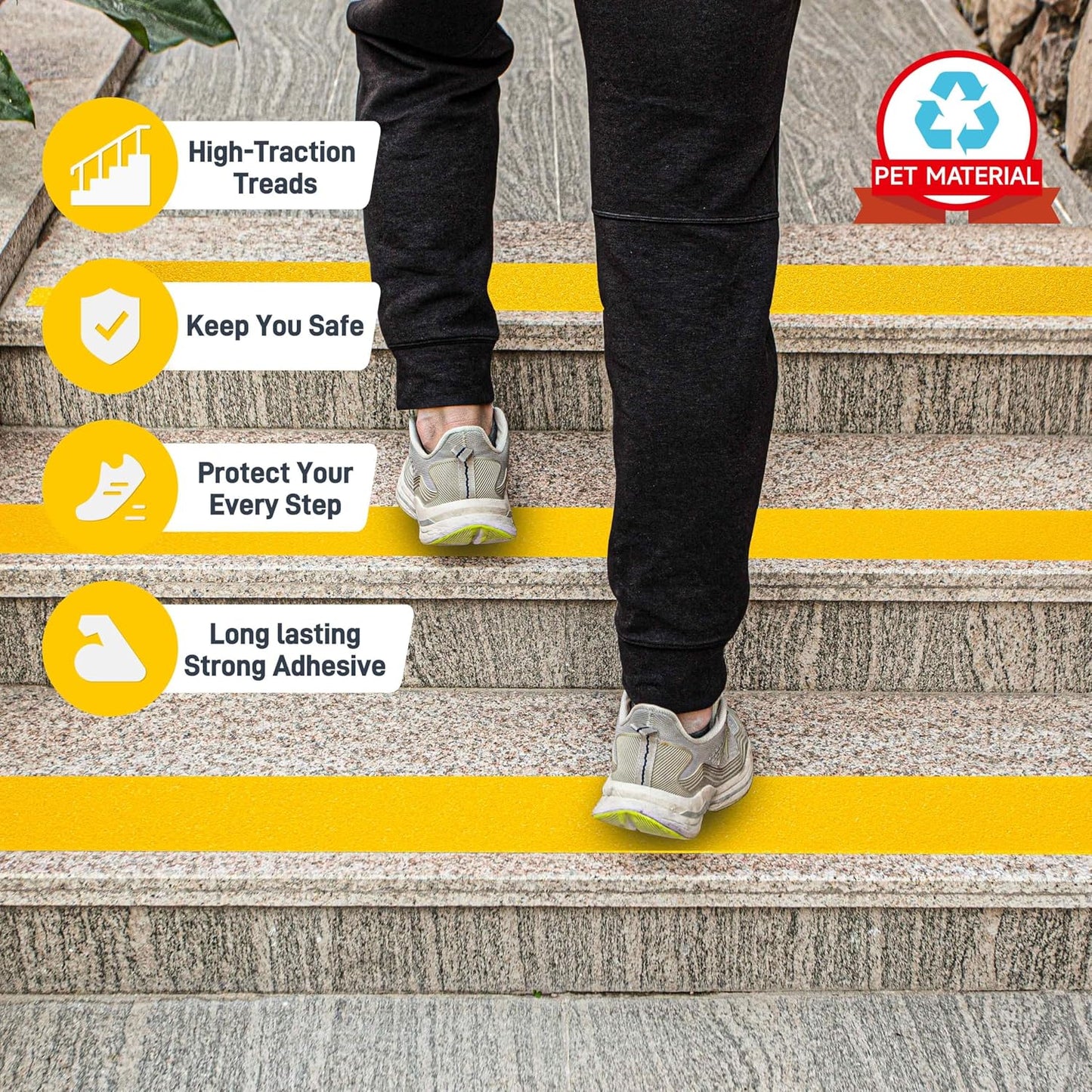 Lifegrip Anti Slip Tape, 4 Inch x 15 Foot Non-Slip Traction Grip Tape for Stairs, Waterproof Stair Treads Grip Non Slip, Non Skid Tape for Steps, Outdoor Black Grip Tape (4" X 15')