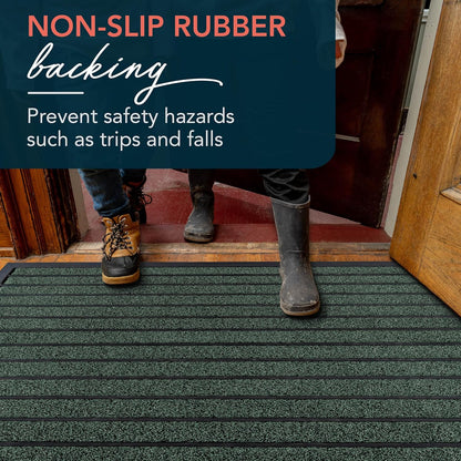 ubdyo Extra Durable Door Mat - Dirt Trapping Outdoor Welcome Mats - Non-Slip Outdoor Indoor Entrance - Low Profile Front Doormat (30" x 17", Bright Brown)