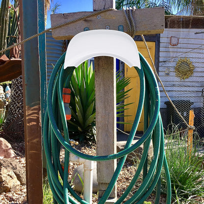 Gardzen Heavy Duty Hose Hanger Wall Mount, Hose Holder, Hook, Rack, Support for Outside, White