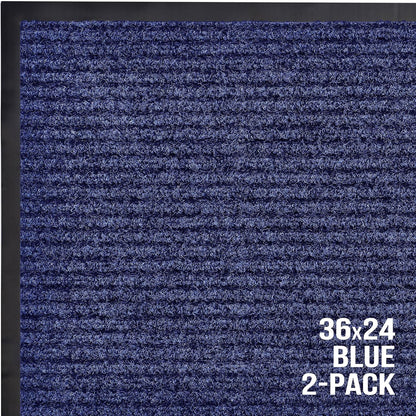 Sierra Concepts Front Door Mat Welcome Floor Mats - Entryway Indoor Outdoor Entrance Doormat, Patio, Porch, Muddy Shoe, Inside Outside Low Profile, 30x17 inches, 2-Pack Gray
