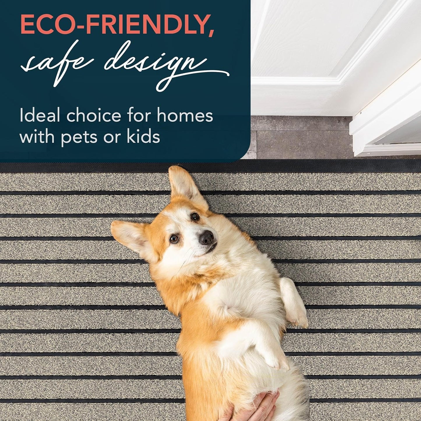 ubdyo Extra Durable Door Mat - Dirt Trapping Outdoor Welcome Mats - Non-Slip Outdoor Indoor Entrance - Low Profile Front Doormat (30" x 17", Bright Brown)