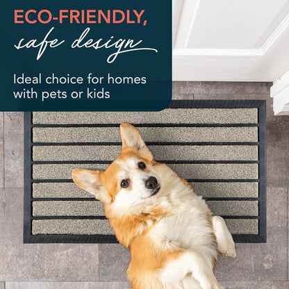 ubdyo Extra Durable Door Mat - Dirt Trapping Outdoor Welcome Mats - Non-Slip Outdoor Indoor Entrance - Low Profile Front Doormat (30" x 17", Bright Brown)