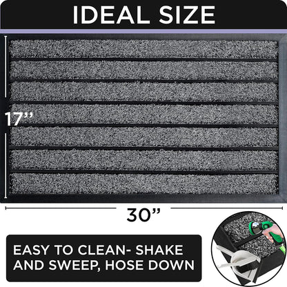 ubdyo Extra Durable Door Mat - Dirt Trapping Outdoor Welcome Mats - Non-Slip Outdoor Indoor Entrance - Low Profile Front Doormat (30" x 17", Bright Brown)