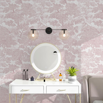 Safiyya Peel and Stick Wallpaper Beige Forest Contact Paper 17.3" x 118" Vintage Tree Wall Paper Renter Friendly Self Adhesive Removable Wallpaper for Bathroom Vinyl Off-White