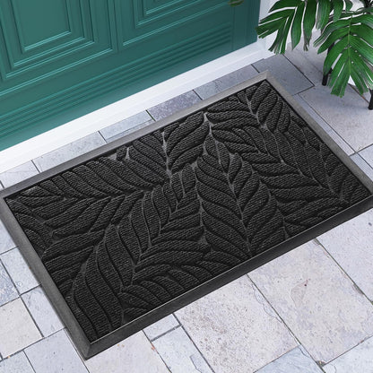 Yimobra Front Door Mat Outdoor Indoor, 29.5x17 All-Season Waterproof Door Mat Outside Entrance, All-Weather Non-Slip Outside Doormat for Garage Patio Entryway, Brown