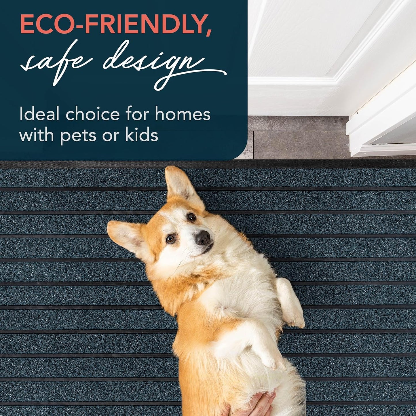 ubdyo Extra Durable Door Mat - Dirt Trapping Outdoor Welcome Mats - Non-Slip Outdoor Indoor Entrance - Low Profile Front Doormat (30" x 17", Bright Brown)