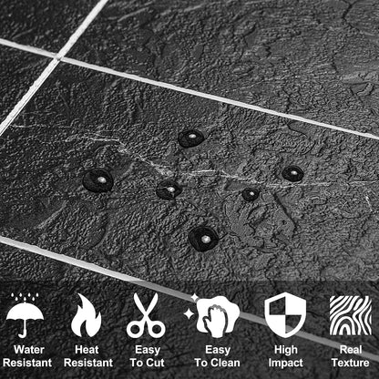 AULIGET 100 Piece Rust Slate Peel and Stick Backsplash Wall Tiles, 3" x 6" PVC Faux Stone Stick on Tiles for Backsplash Kitchen, Bathroom, Laundry Room, Camper, Fireplace