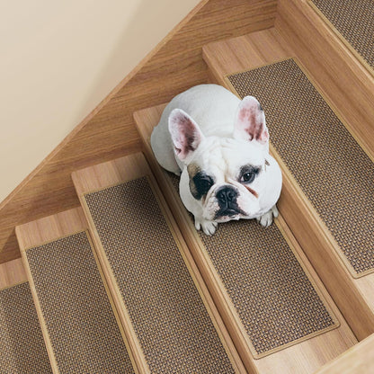 Stair Treads Carpet 4 pcs for Wooden Steps with Non Slip Rubber Backing, 100% Polyester Soft Stairs Resistant Indoor Skid Runner Safety Rugs for Kids Elders and Pets 30" * 8" (Dark Gray)