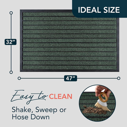 ubdyo Extra Durable Door Mat - Dirt Trapping Outdoor Welcome Mats - Non-Slip Outdoor Indoor Entrance - Low Profile Front Doormat (30" x 17", Bright Brown)