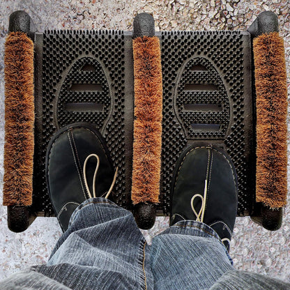 NINAMAR Mud Scrubber Rubber Brush Mat - Scrub & Scrape Muddy Shoes - 2 Pack