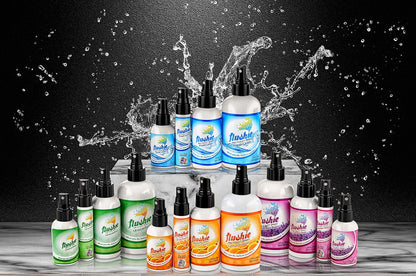 Flushie Pre-Toilet Spray Travel Size Toiletries Bathroom Spray for Toilet Deodorizer Traveling Essentials - Poop Odor Eliminator (Linen, 1oz 3pack)
