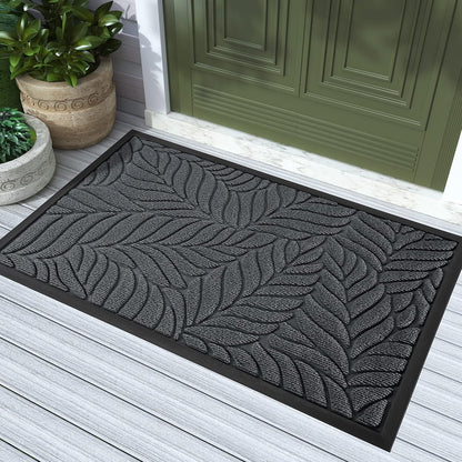 Yimobra Front Door Mat Outdoor Indoor, 29.5x17 All-Season Waterproof Door Mat Outside Entrance, All-Weather Non-Slip Outside Doormat for Garage Patio Entryway, Brown