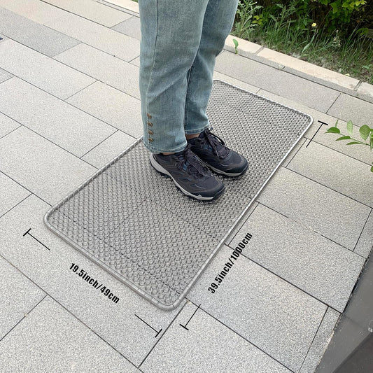 Metal Scraper Doormat, Waterproof, All Weather Heavy Duty Outdoor Entry Doormat 19.5x39.5