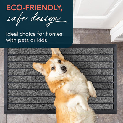 ubdyo Extra Durable Door Mat - Dirt Trapping Outdoor Welcome Mats - Non-Slip Outdoor Indoor Entrance - Low Profile Front Doormat (30" x 17", Bright Brown)